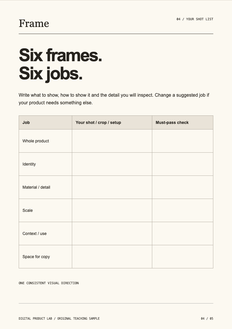 A practical worksheet turns useful instructions into something a buyer can apply.